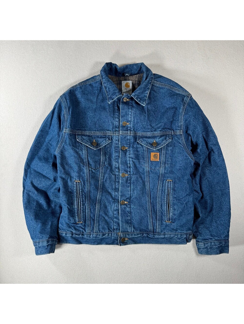 Carhartt J11 DST Denim Blanket Lined Denim Jacket Size Med